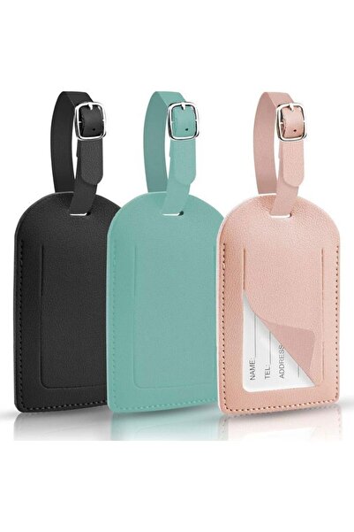 STARSTAR Document holder - driveway - clip - 3-piece PU luggage tag set