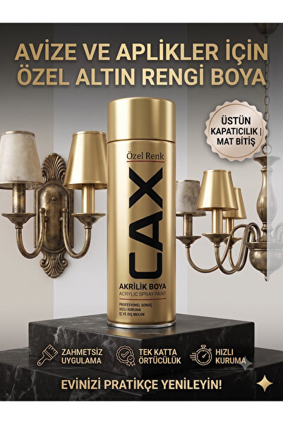 caxcolors Sprey Boya Avize Aplik Metal Ahşap Boyası 400ml - Yüksek Kapatıcı H...