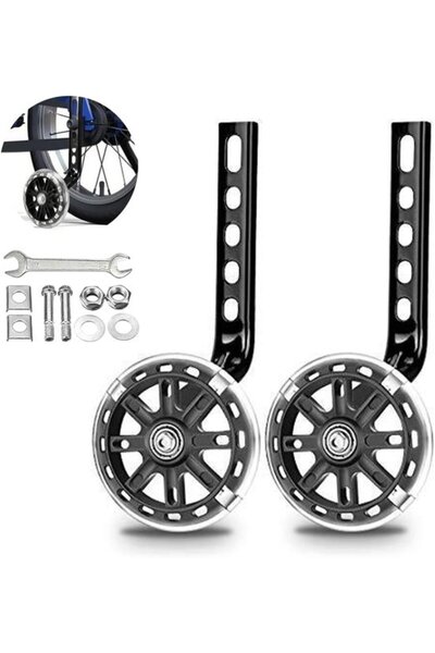 STARSTAR 1 Pair Black Child Bicycle Training Wheels with Universal Bracket fo...