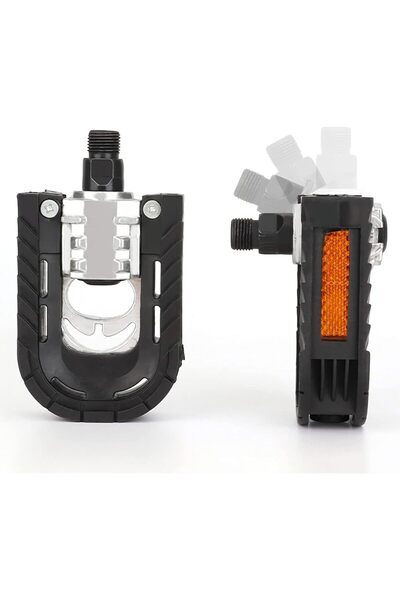 Morvena Picks Pedale de bicicletă, pedale universale pliabile de 9/16 inch pe...