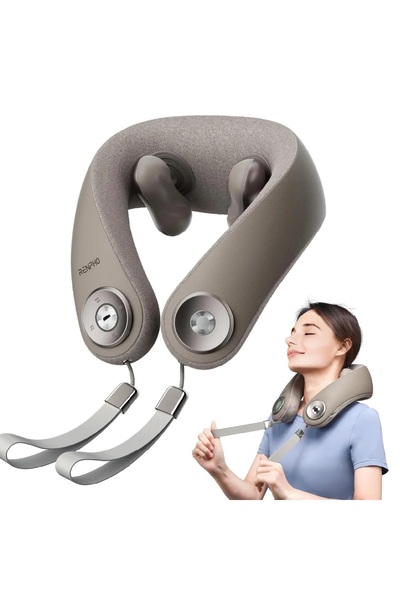 RENPHO Aparat masaj cervical R-L001, Shiatsu 6D, incalzire, Bluetooth, wireless, gat si umeri