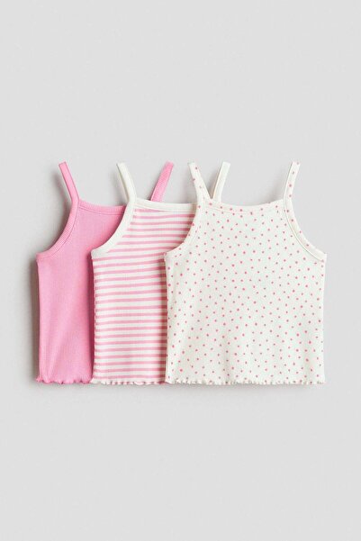 H&M 3-pack cotton strappy tops
