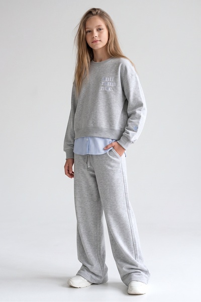DMB BOYS & GIRLS Girl's Cotton Shirt with Detailed Slogan Print Tracksuit Set