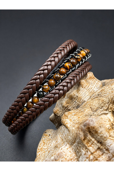 magıcgrange Silent Monarch ™ |   Hand-Knitted Genuine Calfskin & 4 mm Tiger's...