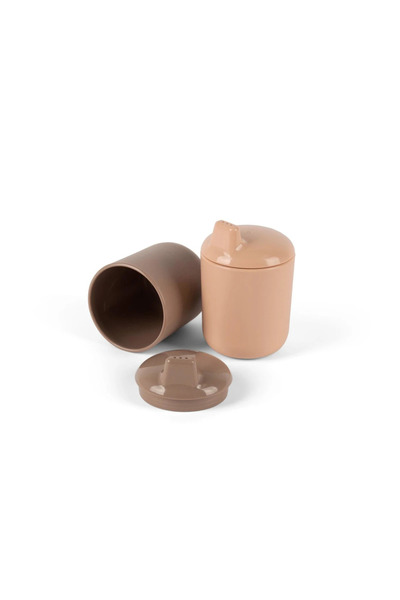 DANTOY TINY BIObased Cănuță cu pai 2 buc. Mocca/ Nude