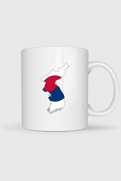Bahriyeli Collection South Korea Flag and Map Printed Mug