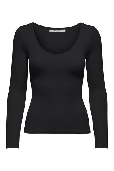 ONLY Πουλόβερ "GWEN" Rib top μαύρο