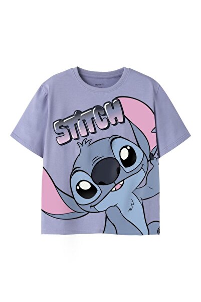 Name it Μπλούζα κοντομάνικη κορίτσι "Big stitch" λιλά