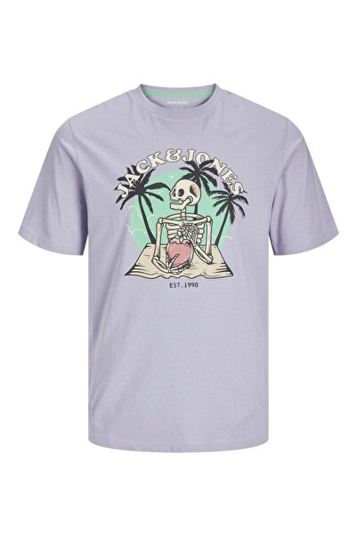 Jack & Jones Μπλούζα κοντομάνικη ανδρική "Skeleton cocktail" λίλα