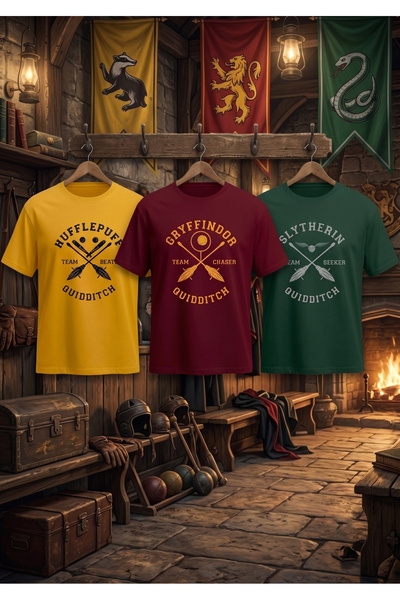 DASH WEAR Unisex Men'S/Women's 3-Pack Hogwarts Custom Printed Oversize Cotton...