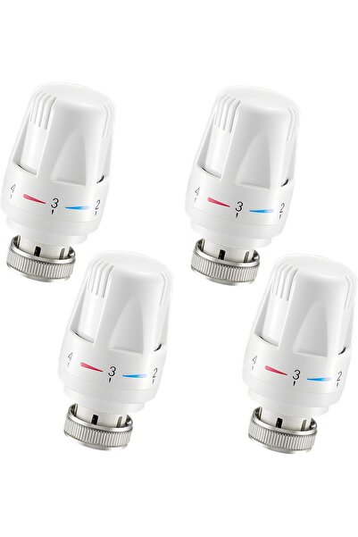 STARSTAR 4-Piece Thermostatic Radiator Valve Head Set - M30 × 1.5 Thread - Wh...
