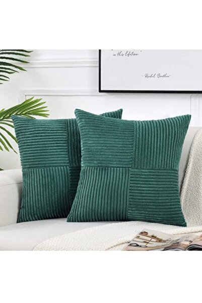 STARSTAR 2-piece rustic bohemian decorative cushion covers, soft corduroy pat...