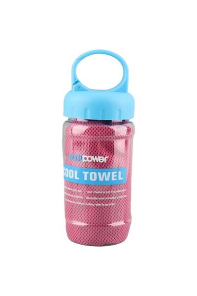 STARSTAR Cooling towel, polyester, magenta, 100x30cm - breathable and absorbe...