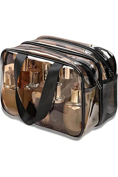 STARSTAR Unisex Double-Layer Toiletry Bag Large Transparent Travel Bag Thicke...