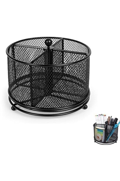 STARSTAR 360° Rotating Multifunction Mesh Pen Holder & Makeup Organizer, 4-Po...