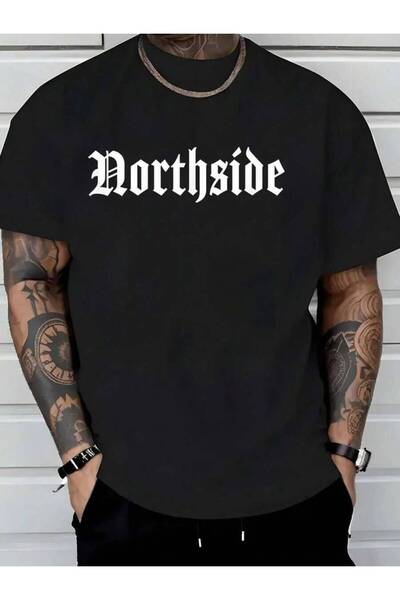 KYMC07 Northside-Hop/Ghetto-Shirt With Asymmetrical Chest Design | % Round-Ne...