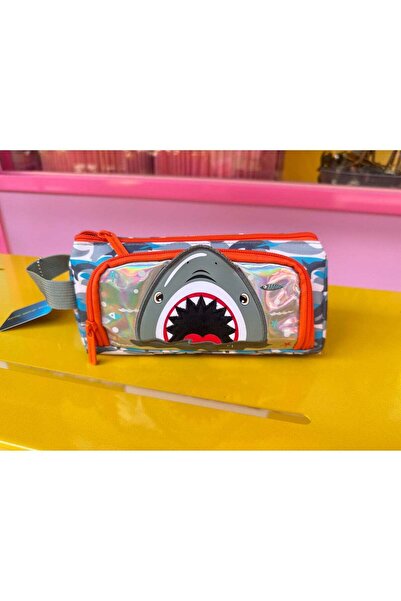 Five Dream House Shark 3D Stereo Pencil Case 420D+PU Double Layer Large Capac...