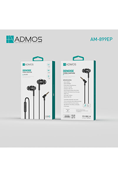 ADMOS Denoise Stereo Wired Earphones with Microphone | 3.5mm In-Ear Headphone...