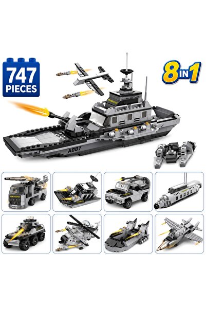 Minibric Set de Constructie Piese Tip Blocuri Construit 747 Piese 8in1 PeaceK...