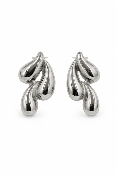 Jack Ferrero Modern Drop-Shaped Stylish Gray Bijouterie Earrings for Women, P...
