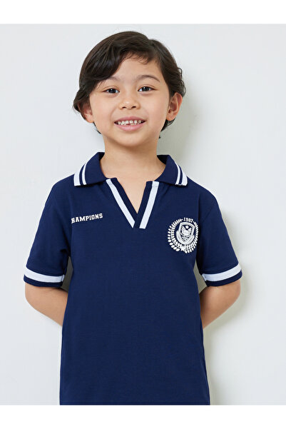 Styli Boys Contrast Rib Polo T-Shirt