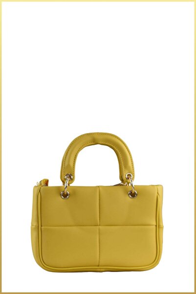 birizmoda Bloom Women's Quilted Hand and Shoulder Bag - Yellow