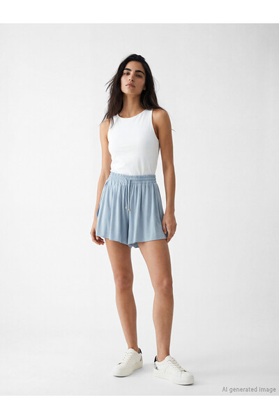 LC Waikiki Γυναικεία πλισέ σορτς με ελαστική μέση