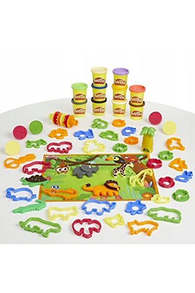 Play Doh PLAY-DOH SET DE AVENTURĂ CU ANIMALE 10 BOTE 45 ACCESORII