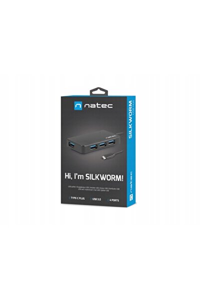 Natec HUB USB TIP-C 3.0 SILKWORM 4 PORTURI NEGRU (NHU-1343)
