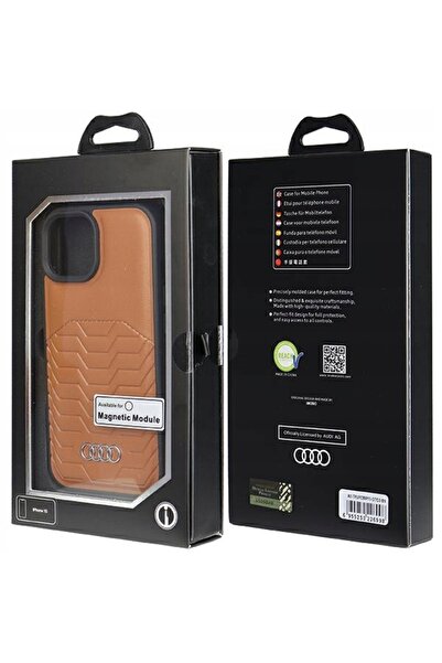 Audi Husă din piele sintetică MagSafe pentru iPhone 15 / 14 / 13 6.1 " maro
