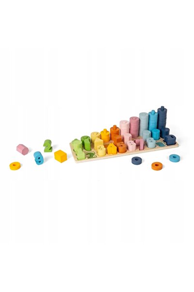 BIGJIGS Toys Tablă educativă din lemn pentru învățarea număririi și sortării,...