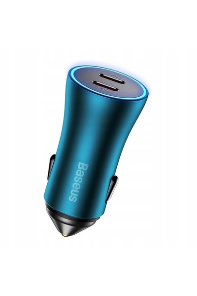 Baseus Încărcător auto Golden Contactor Pro 2x USB-C 40W - Albastru
