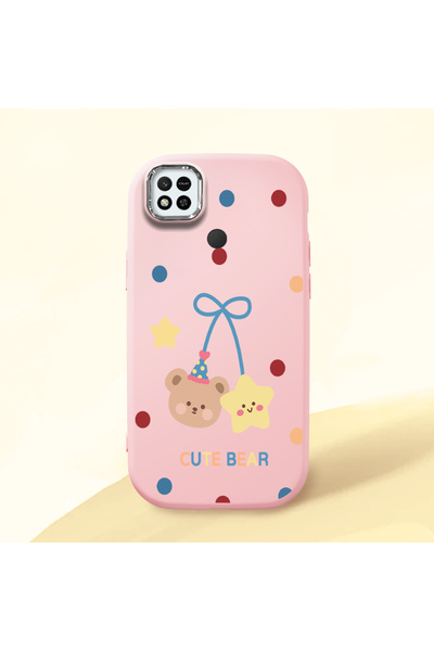 Hontinga Redmi 9C Compatible Case Camera Protector Pink Silicone Couple Phone...
