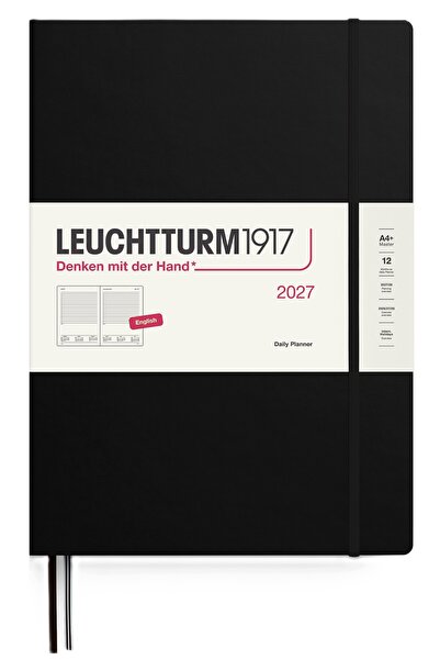 NO BRAND Agendă zilnică A4, calendar pe 12 luni 2027 Leuchtturm1917 NEGRU