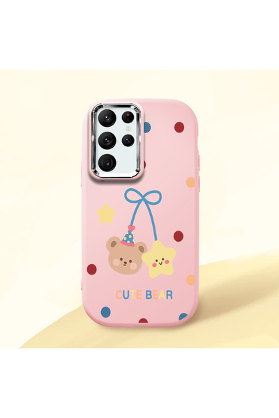 Hontinga Samsung Galaxy S22 Ultra Compatible Case Camera Protector Pink Silic...