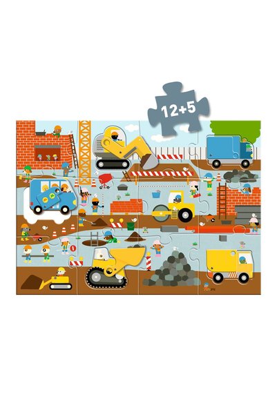 NO BRAND Puzzle din carton gigant, șantier de construcții Djeco, cu elemente ...