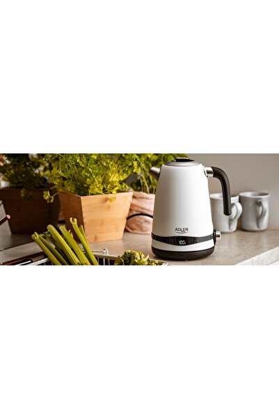 adler Fierbător electric fără fir din metal, 1.7L, 2200W, cu control al tempe...