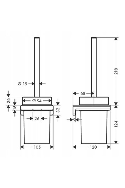 Hansgrohe Perie de perete metalică 41752990