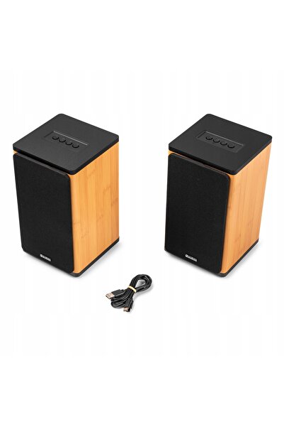 NO BRAND Boxe active de raft Hi-Fi wireless cu baterie Audizio, finisaj lemn ...