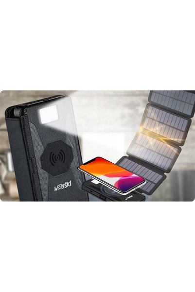NO BRAND POWERBANK SOLAR CU PUTERE MARE 20000mAh ÎNCĂRCĂTOR INDUCTIV PENTRU T...