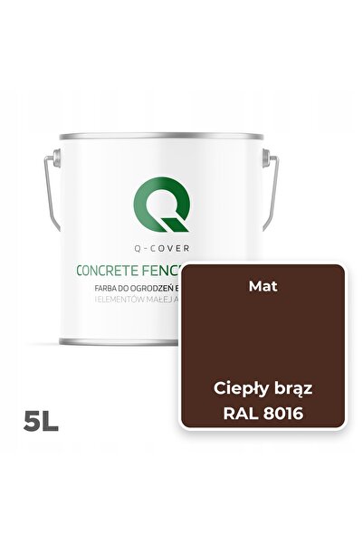 NO BRAND Vopsea pentru garduri din beton, culoare maro cald RAL 8016, 5L