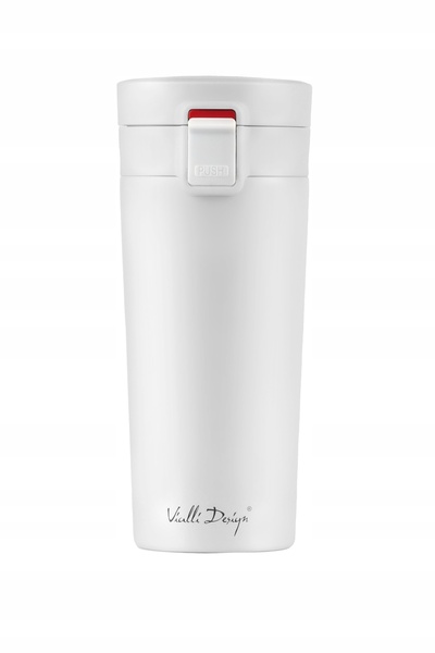 NO BRAND Cana termică VIALLI pentru cafea și ceai, albă, 400 ml, din oțel cu ...