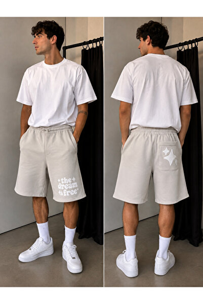 Royteks Fashion Düz Desenli Baggy Kapri Şort