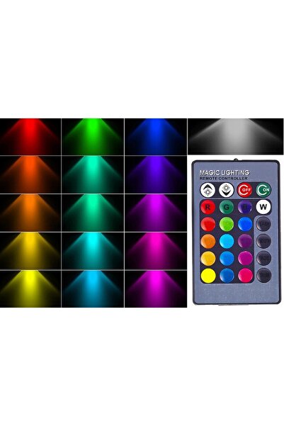 NO BRAND SET DE 2 LĂMPI HALOGENE LED RGB COLORATE GU10 + TELECOMANDĂ