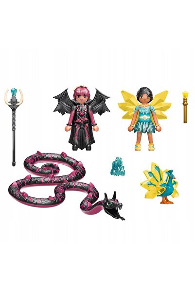 Playmobil 70803 Zână de cristal și Zână liliac cu animale, set pentru 7+ ani