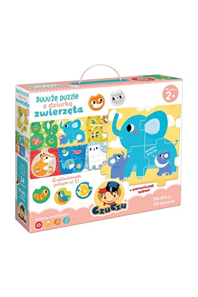Czuczu Puzzle mare cu găuri, animale, pentru copii de la 2 ani în sus
