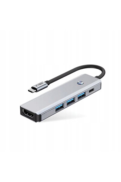 NO BRAND ADAPTOR TECH-PROTECT HUB 5W1 USB-C HDMI 4K USB-A 3.0 PD 100W DO PC GRI