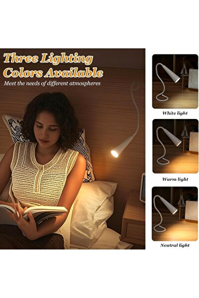 NO BRAND Lampă de citit LED USB, 3 culori, reglabilă, flexibilă 360°