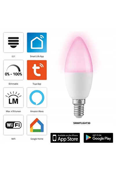 NO BRAND Alecto SMARTLIGHT30 Bec LED inteligent Wi-Fi