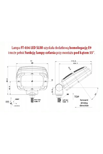 NO BRAND Lampă de lucru LED FRISTOM SLIM 9xLED 1400lm pentru busa tira lawety
